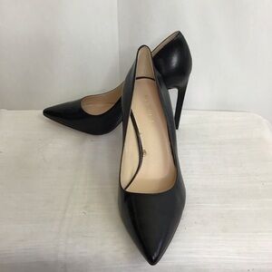 NINE WEST TATIANA WOMEN VINTAGE CLASSIC BLACK LEATHER POINTED TOE SHOES SZ8M